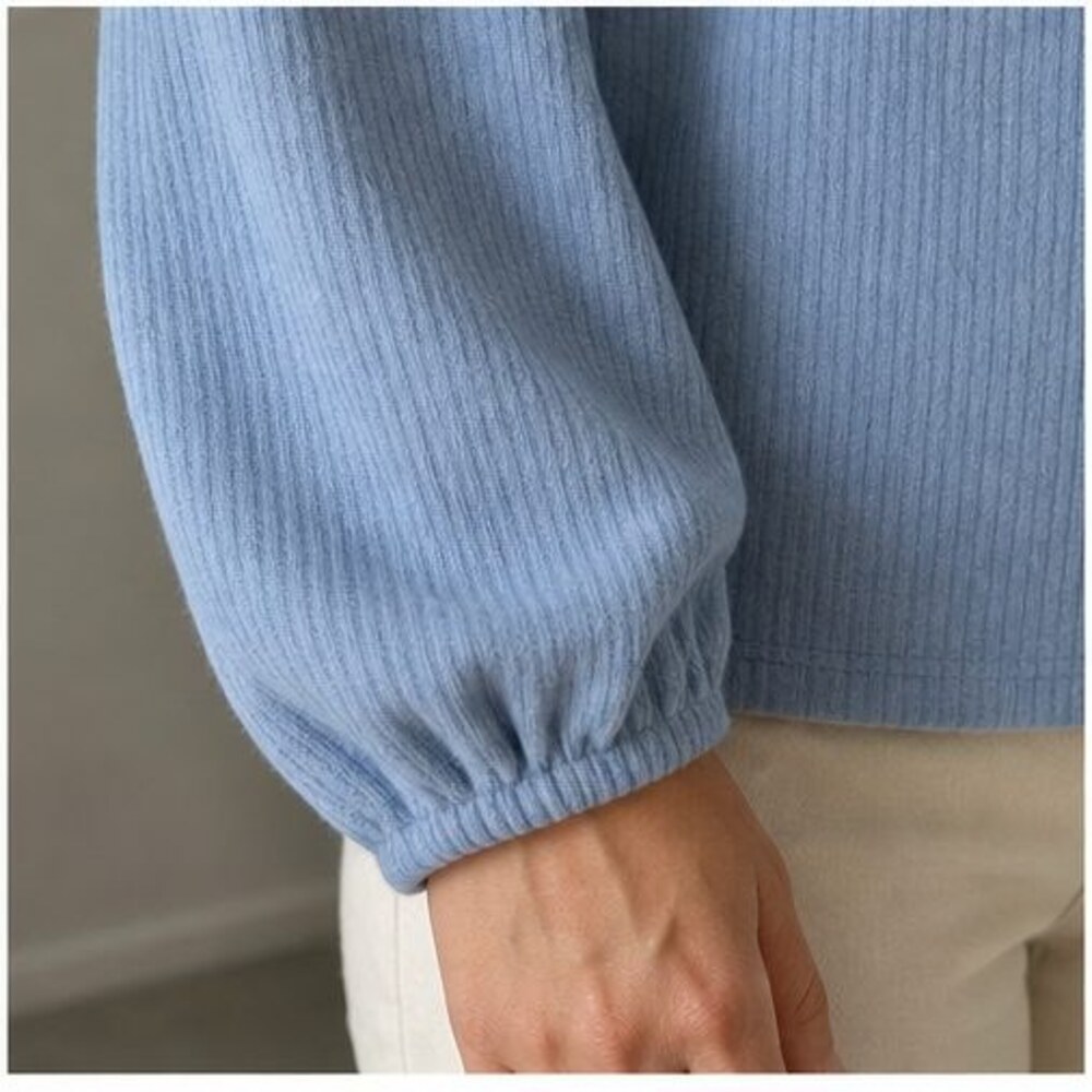 Blue Ruffle Blouse - Picture 5 of 6